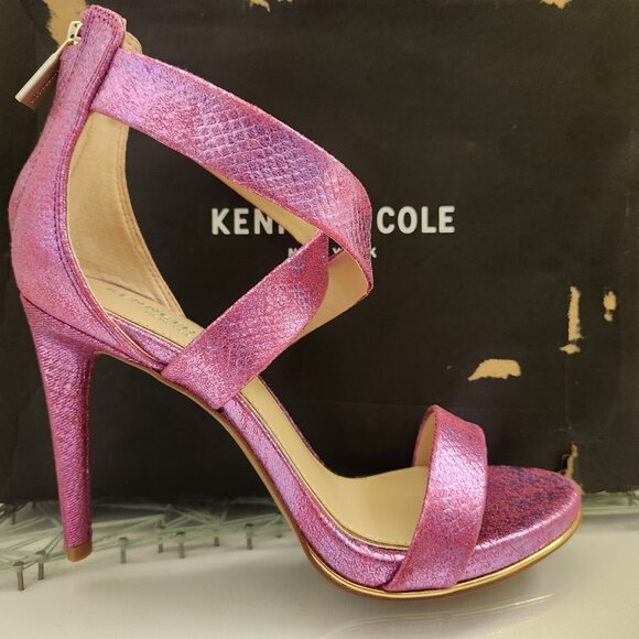 Kenneth Cole NY "Brooke" Cross Strap Heeled Sandals. Purple. NIB. Size 6 - Picture 6 of 14